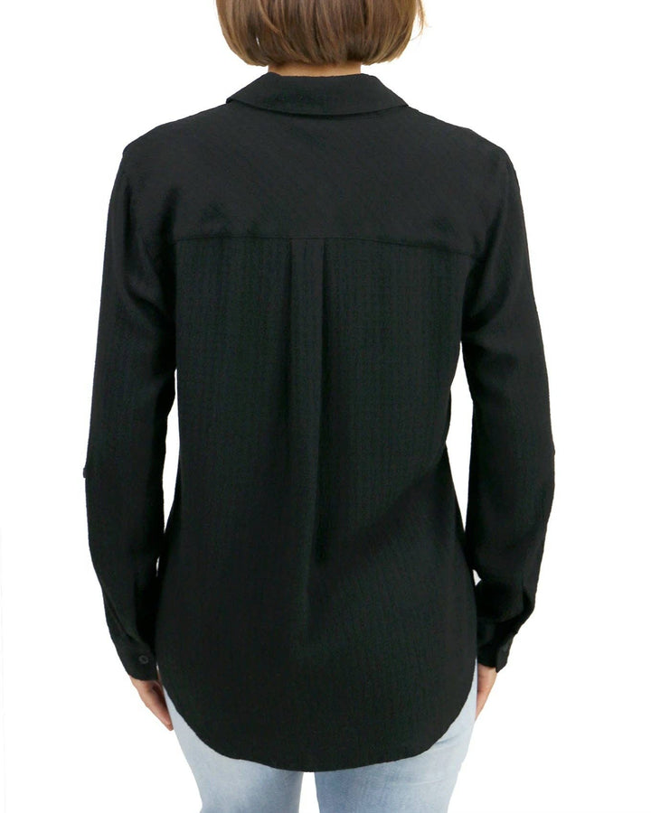 Grace and Lace Favorite Button Up Top in Black