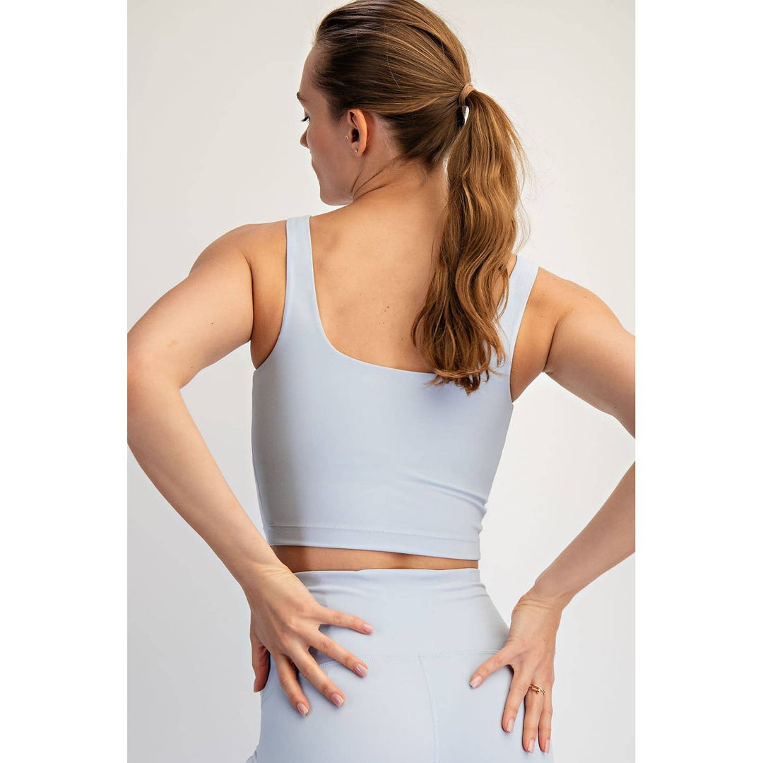 RAE MODE NYLON BUTTER SQUARE NECK CROPPED TANK - 2 colors!