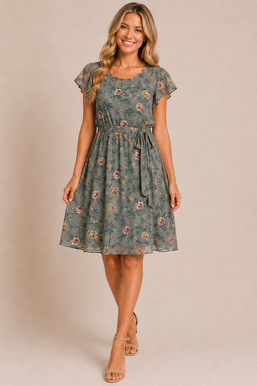 Sage Meadow Floral Dress