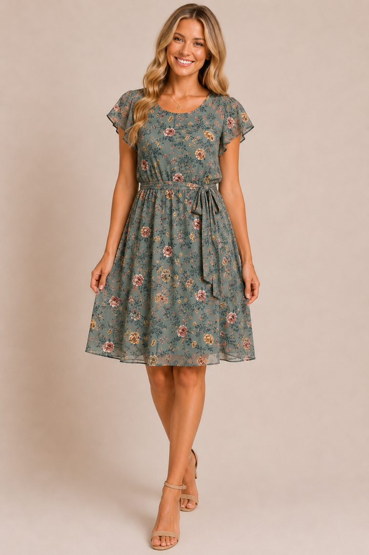 Sage Meadow Floral Dress