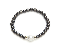 Black & White Stretch Magnetic Bracelet