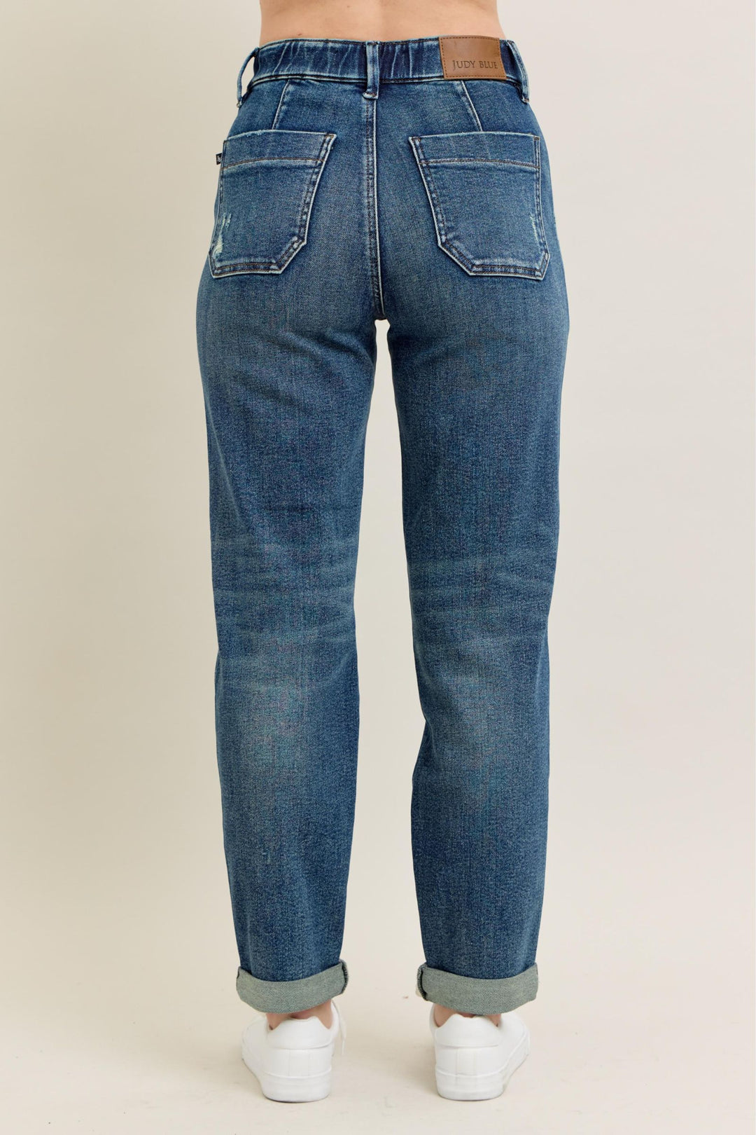 Judy Blue High Waist Vintage Wash Jogger w/ Navy Drawstring
