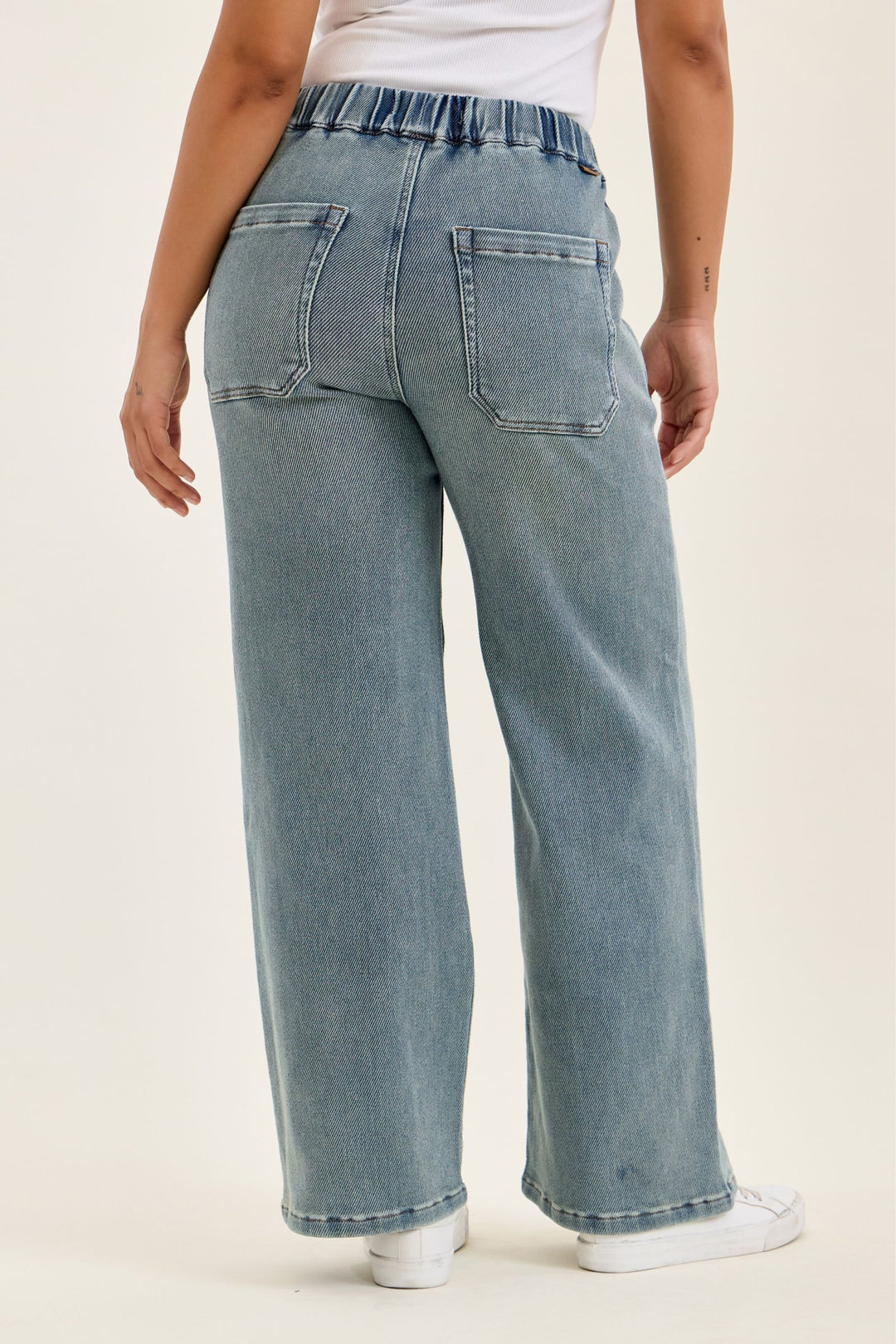 Judy Blue High Waist WILHELMINA Baggy MD Aged Stone Blue (Knit Indigo)