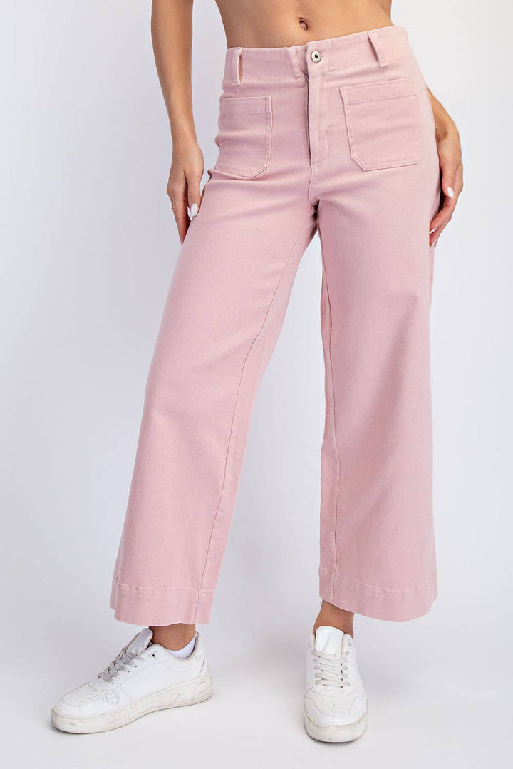 RAE MODE HEAVY COTTON TWILL CROPPED WIDE PANTS - TAUPE