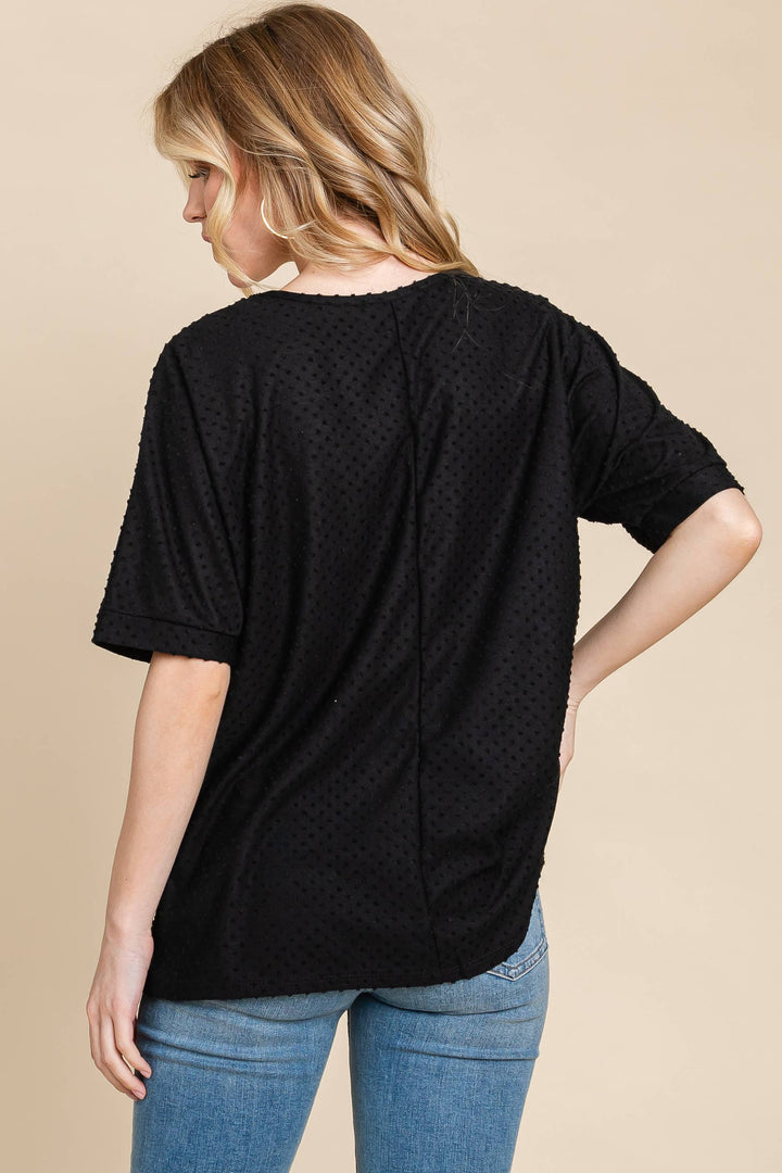 Swiss Dot Blouse - Black