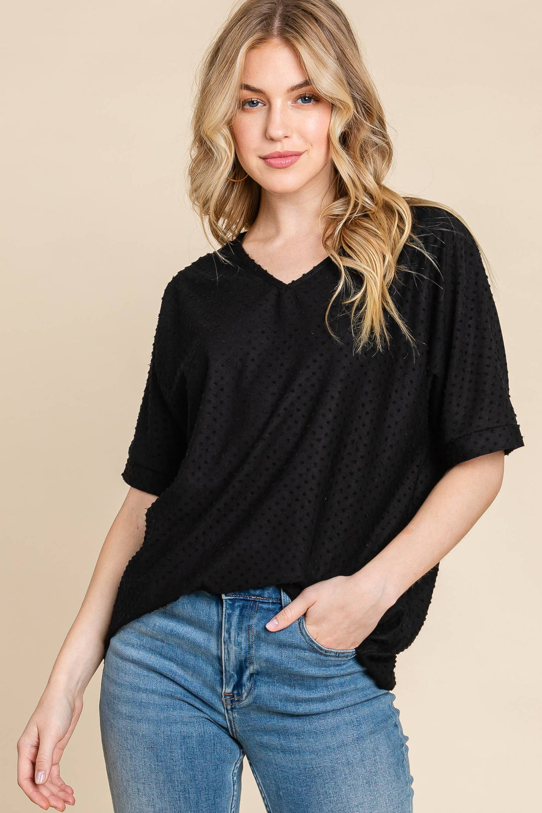 Swiss Dot Blouse - Black