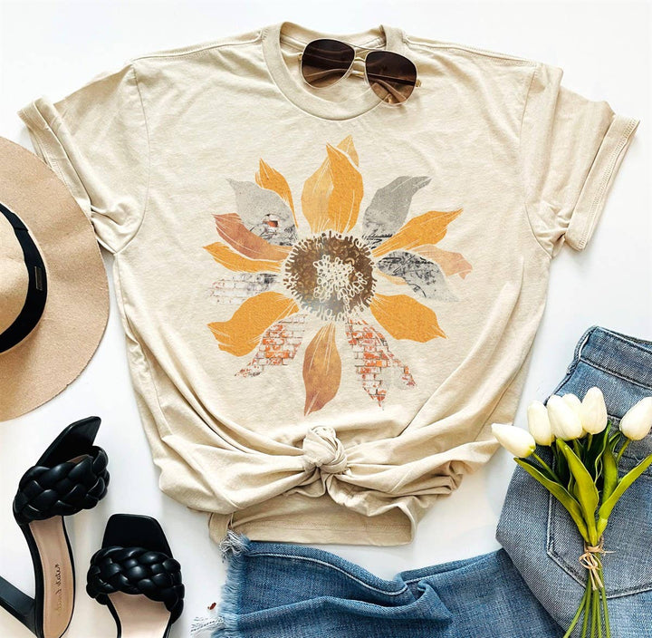 Grunge Sunflower Graphic Tee