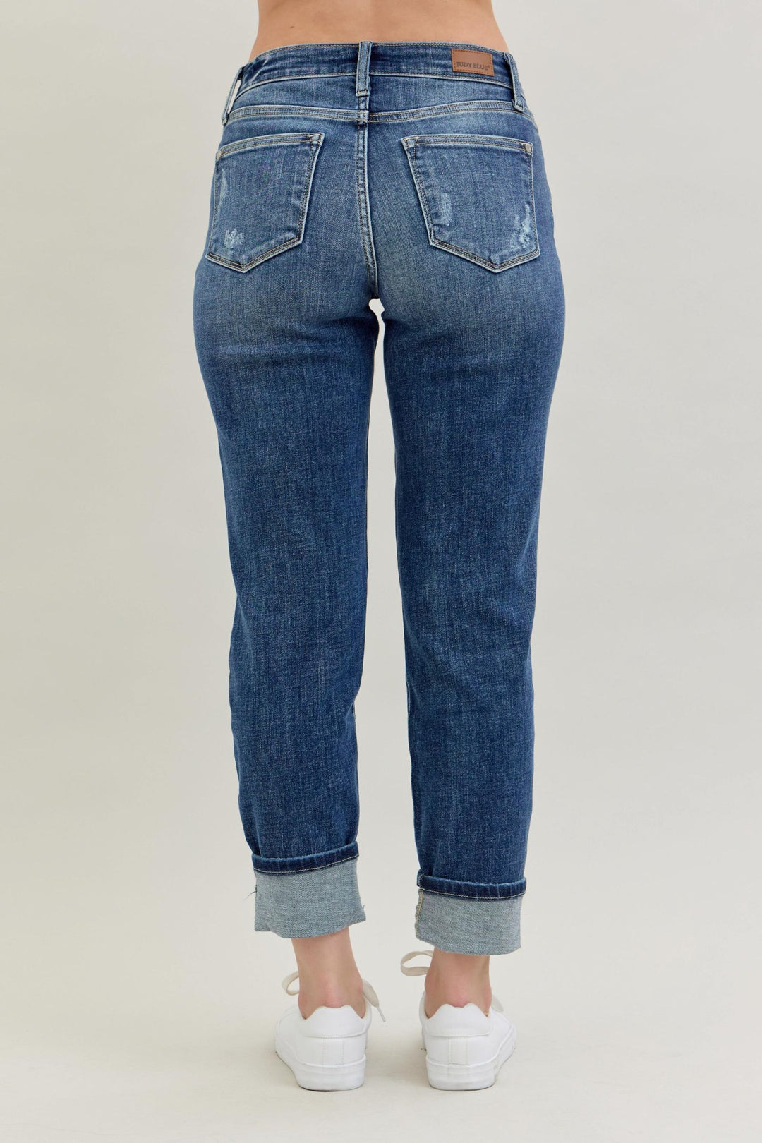 Judy Blue Midrise Cuffed/Uncuffed Destroy Boyfriend Jeans
