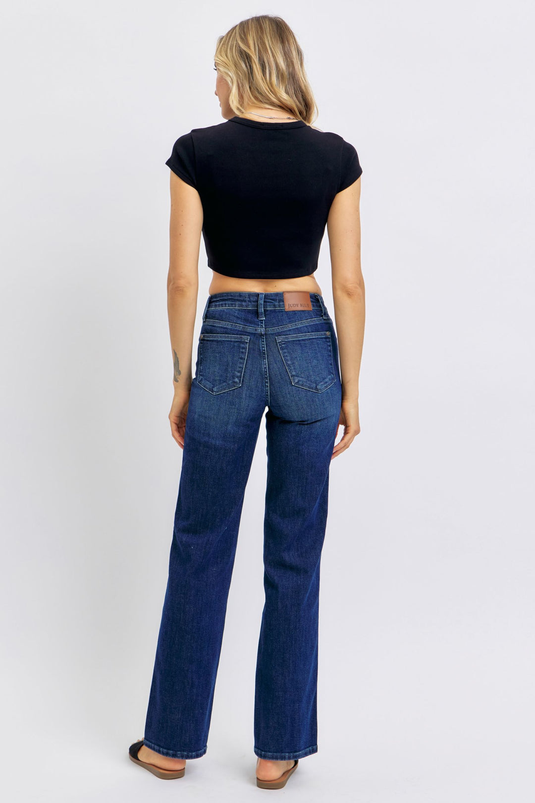 Judy Blue Mid Rise Tummy Control Classic Straight Jeans - Plus Sizes