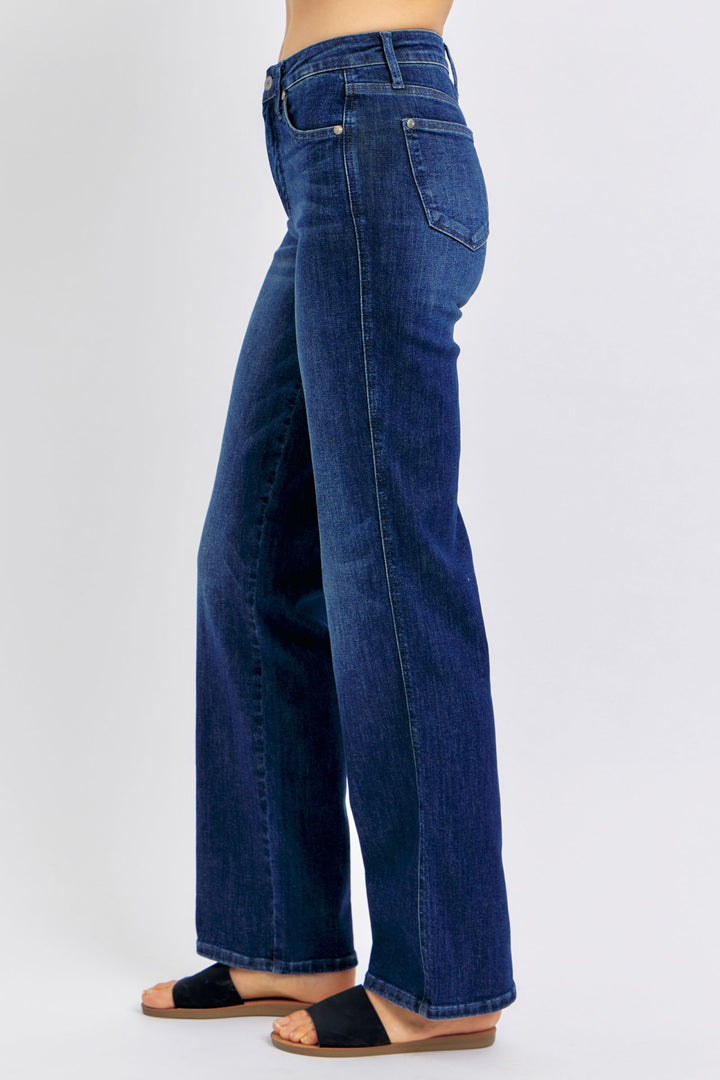 Judy Blue Mid Rise Tummy Control Classic Straight Jeans - Plus Sizes