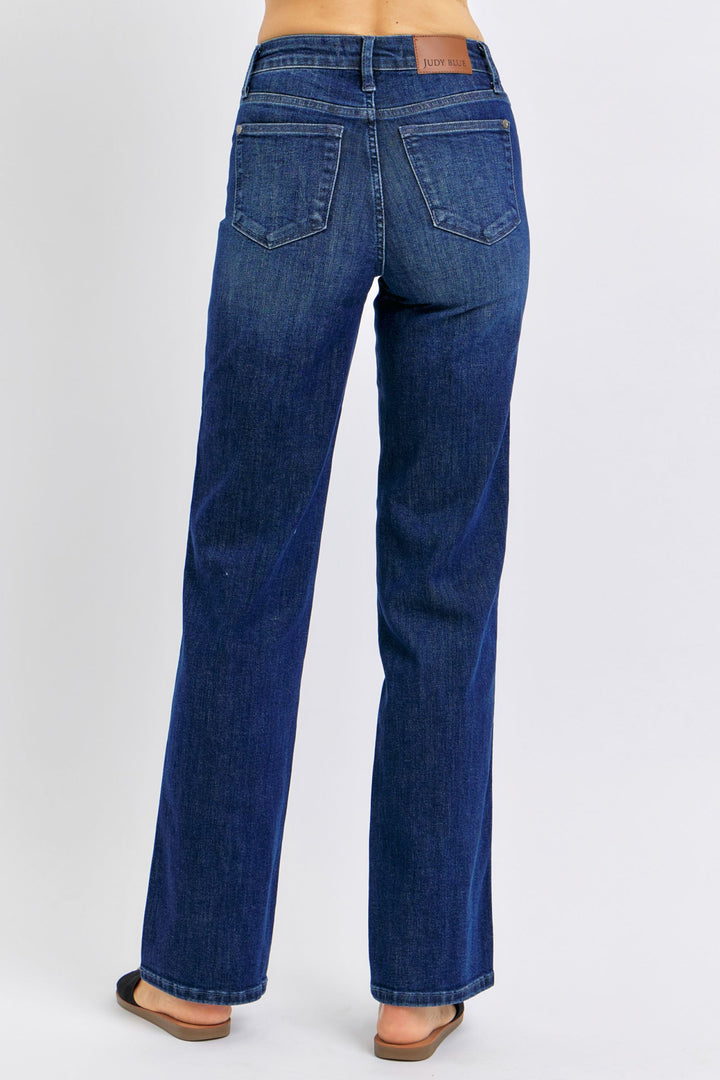 Judy Blue Mid Rise Tummy Control Classic Straight Jeans - Plus Sizes