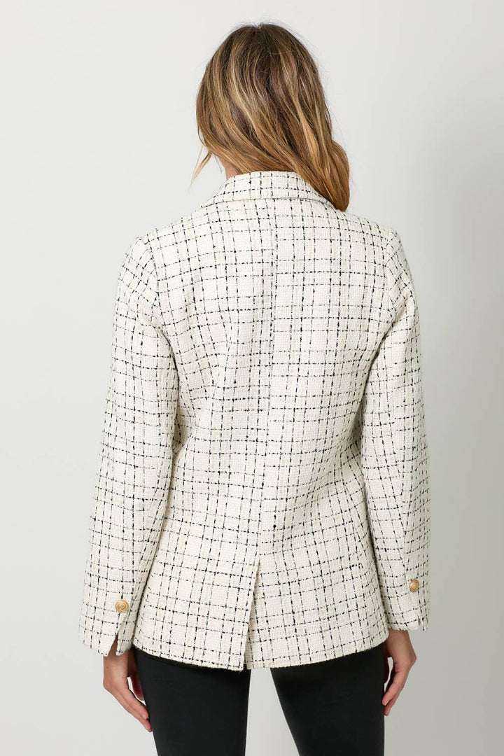 The Luxe Life Double Breasted Tweed Blazer