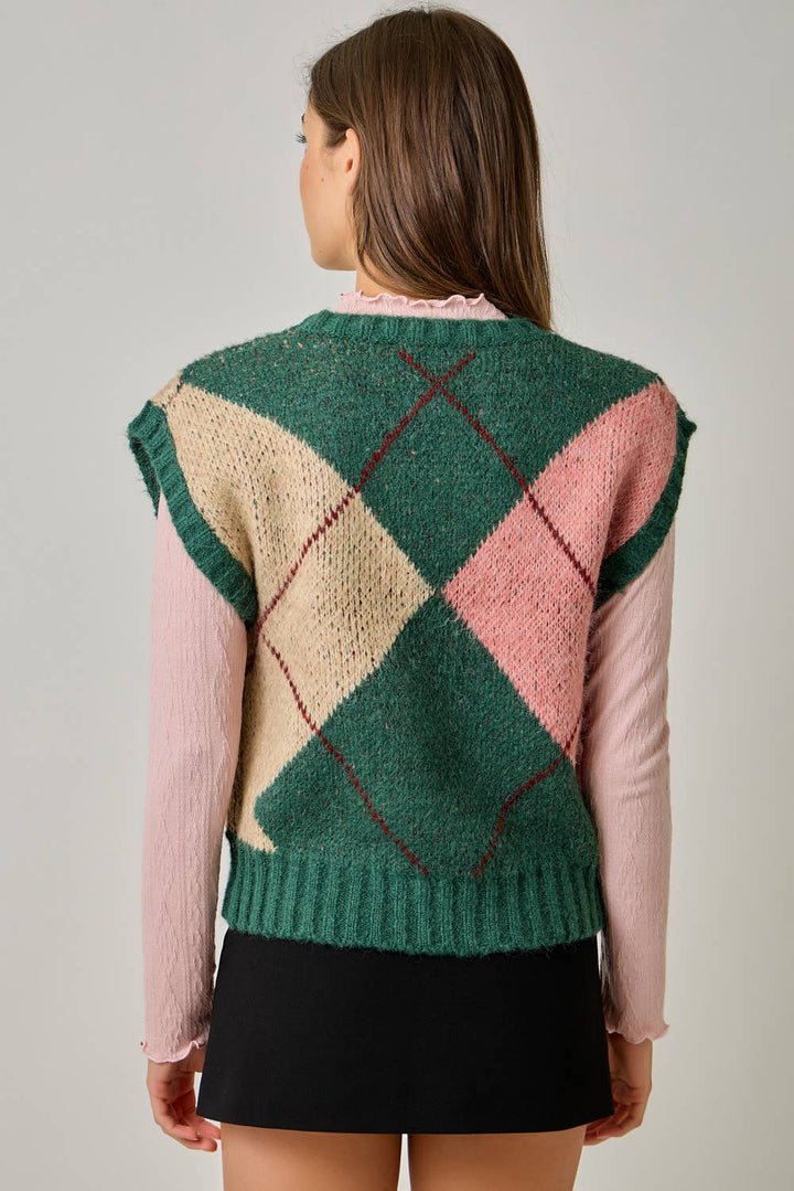 Campus Coffee Argyle Sweater Vest
