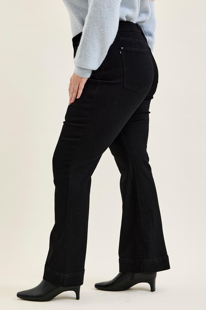 Judy Blue High Waist Tummy Control DAISY Bootcut Black Edit Jeans - Plus
