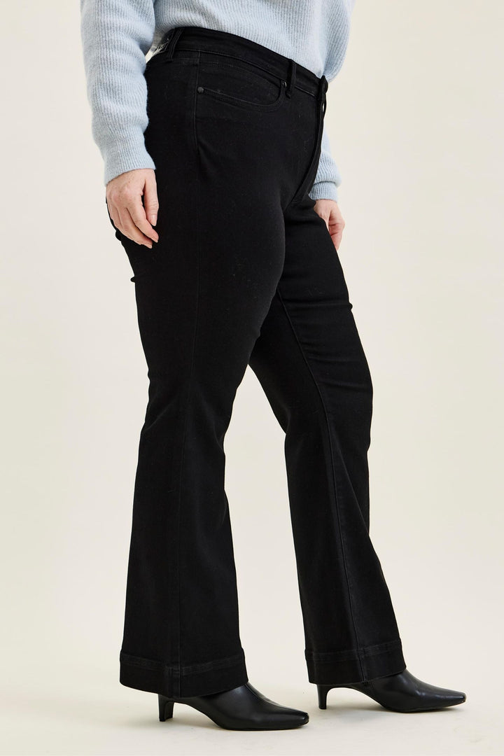 Judy Blue High Waist Tummy Control DAISY Bootcut Black Edit Jeans - Plus