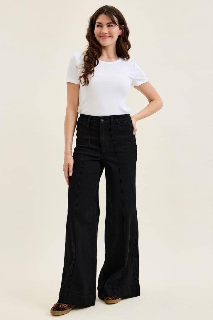 Judy Blue High Waist LIZA Palazzo Black Edit Jean