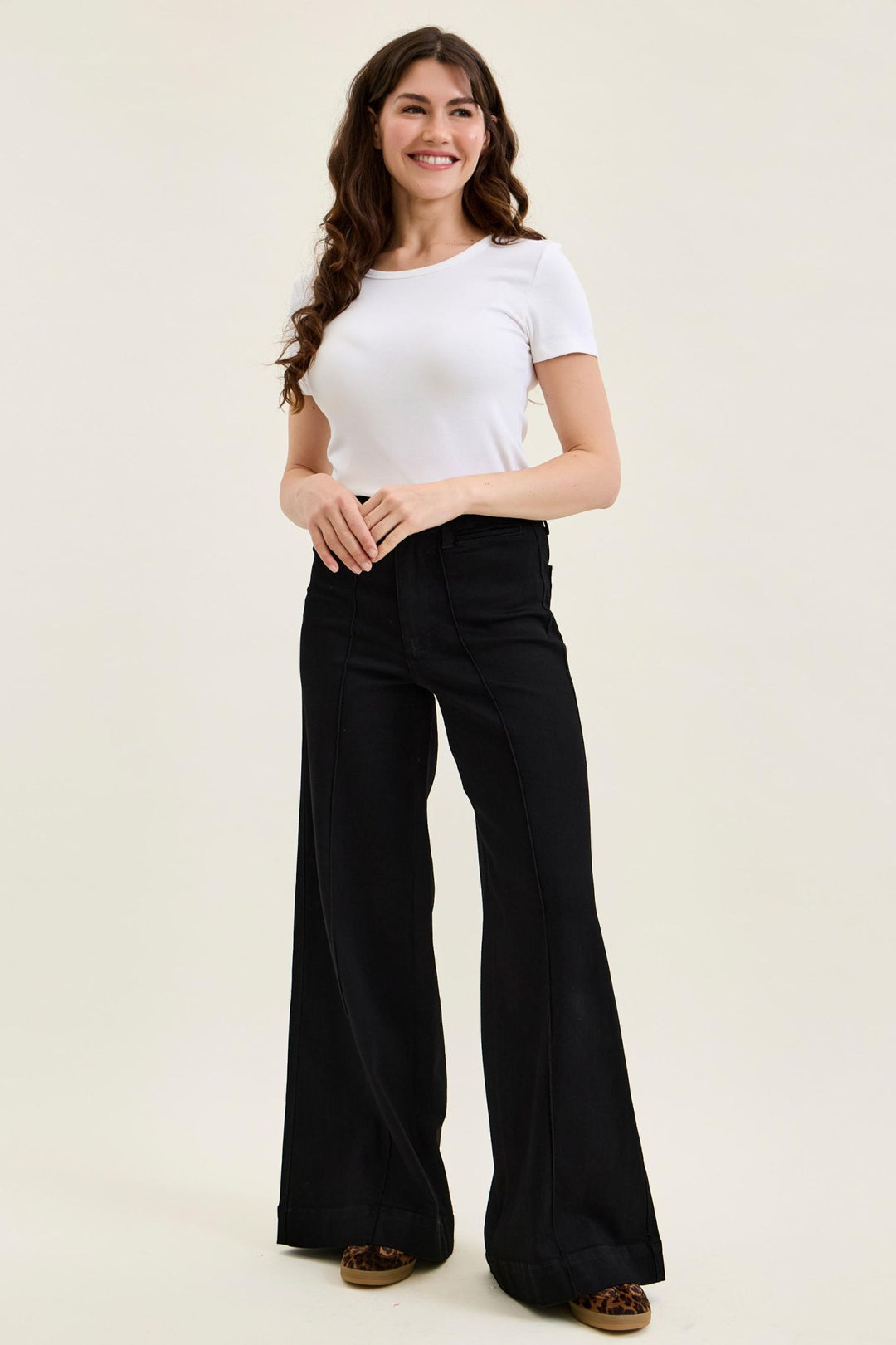 Judy Blue High Waist LIZA Palazzo Black Edit Jean
