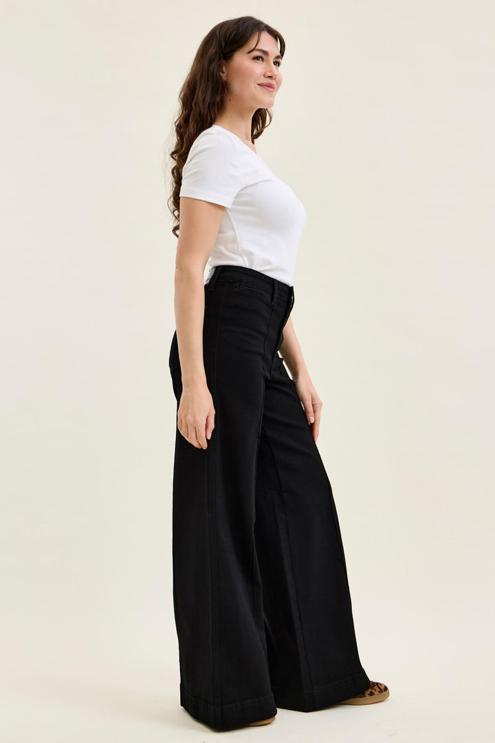 Judy Blue High Waist LIZA Palazzo Black Edit Jean