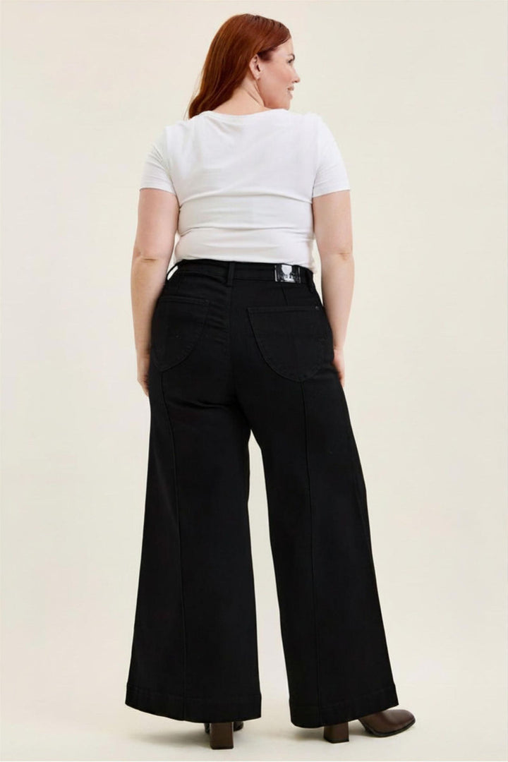 Judy Blue High Waist LIZA Palazzo Black Edit Jean - Plus Size