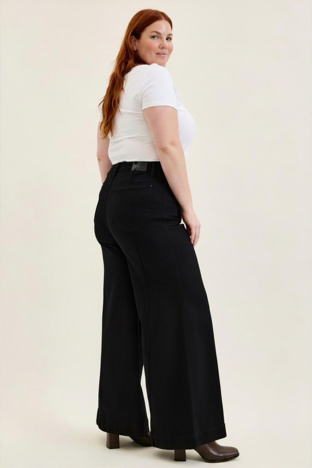 Judy Blue High Waist LIZA Palazzo Black Edit Jean - Plus Size