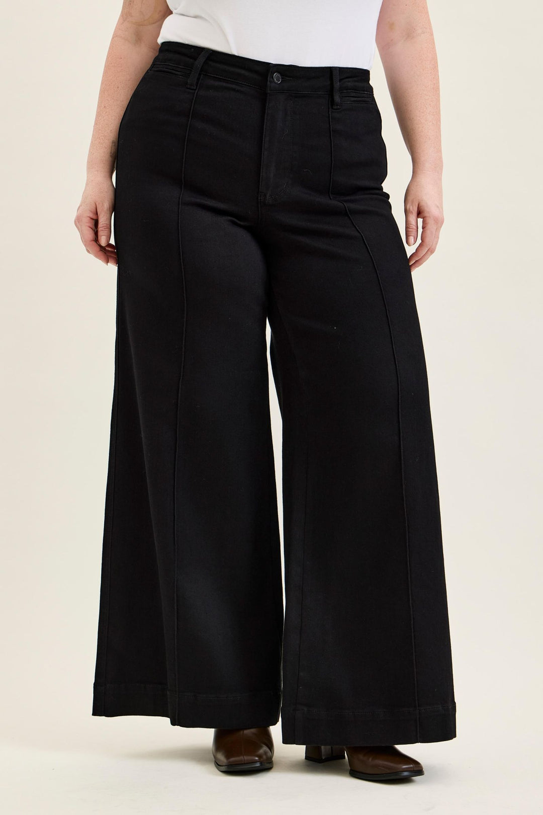Judy Blue High Waist LIZA Palazzo Black Edit Jean - Plus Size