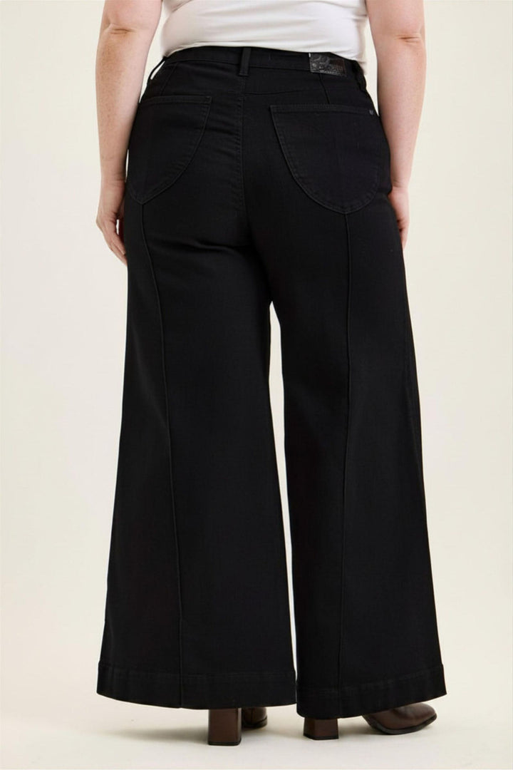 Judy Blue High Waist LIZA Palazzo Black Edit Jean - Plus Size