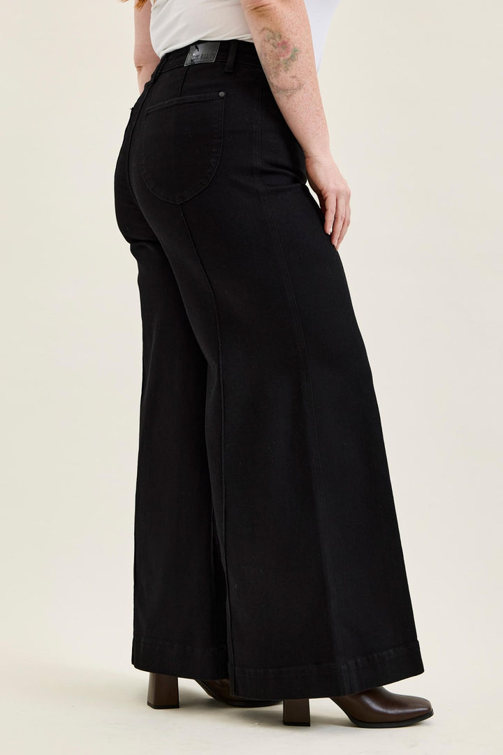 Judy Blue High Waist LIZA Palazzo Black Edit Jean - Plus Size
