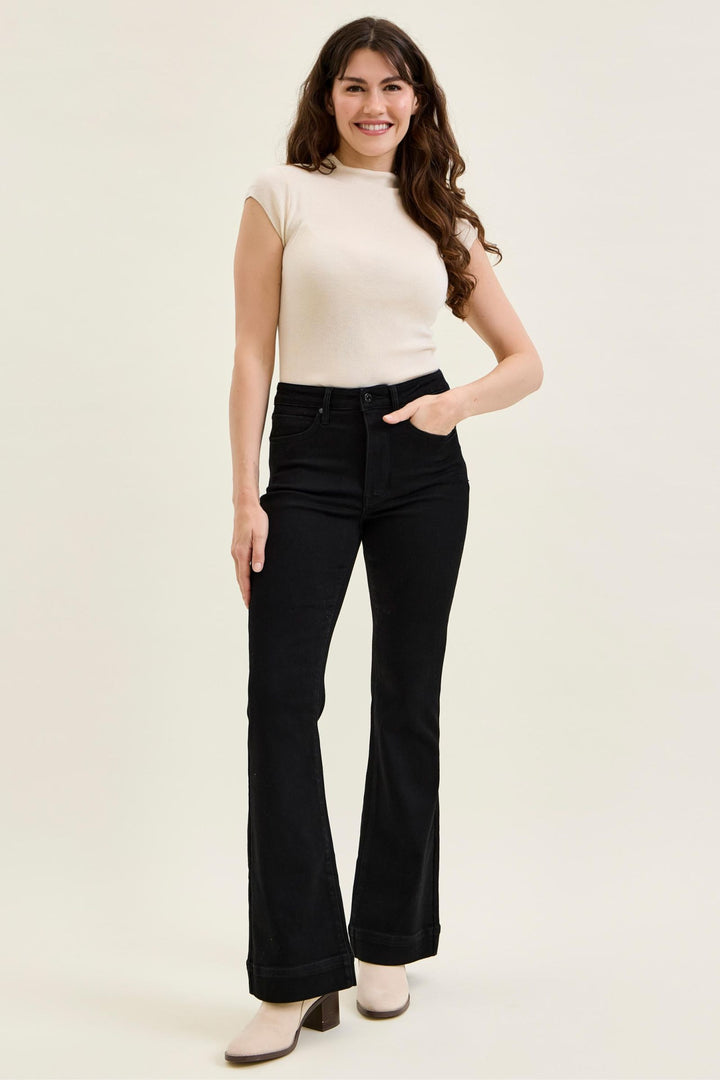 Judy Blue High Waist Tummy Control DAISY Bootcut Black Edit Jeans