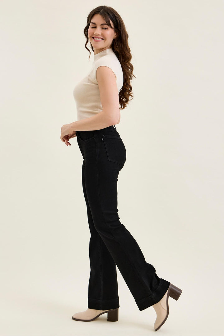 Judy Blue High Waist Tummy Control DAISY Bootcut Black Edit Jeans