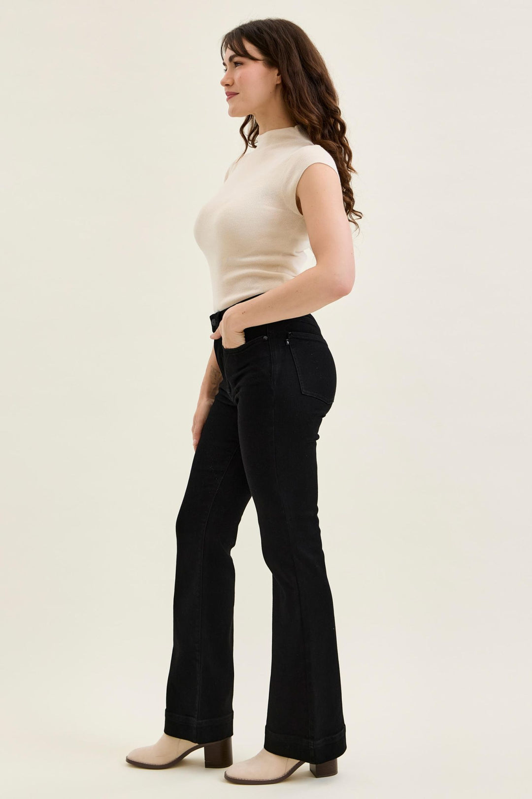 Judy Blue High Waist Tummy Control DAISY Bootcut Black Edit Jeans