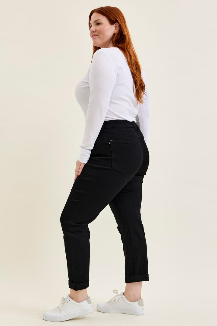 Judy Blue High Waist TARA Girlfriend Black Edit Jeans - Plus