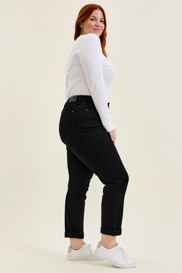 Judy Blue High Waist TARA Girlfriend Black Edit Jeans - Plus