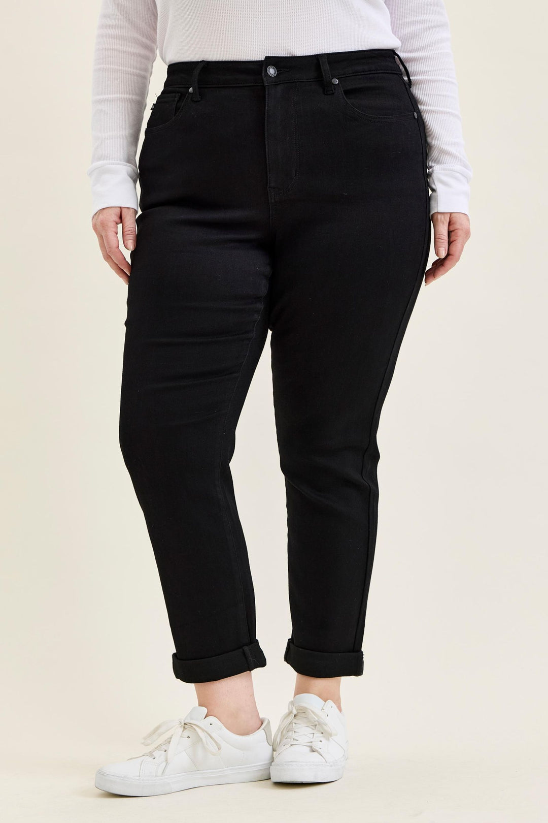 Judy Blue High Waist TARA Girlfriend Black Edit Jeans - Plus