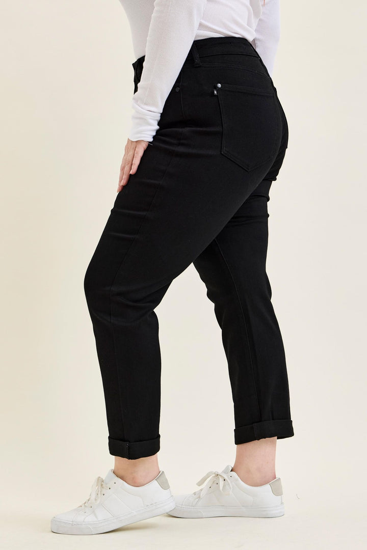 Judy Blue High Waist TARA Girlfriend Black Edit Jeans - Plus