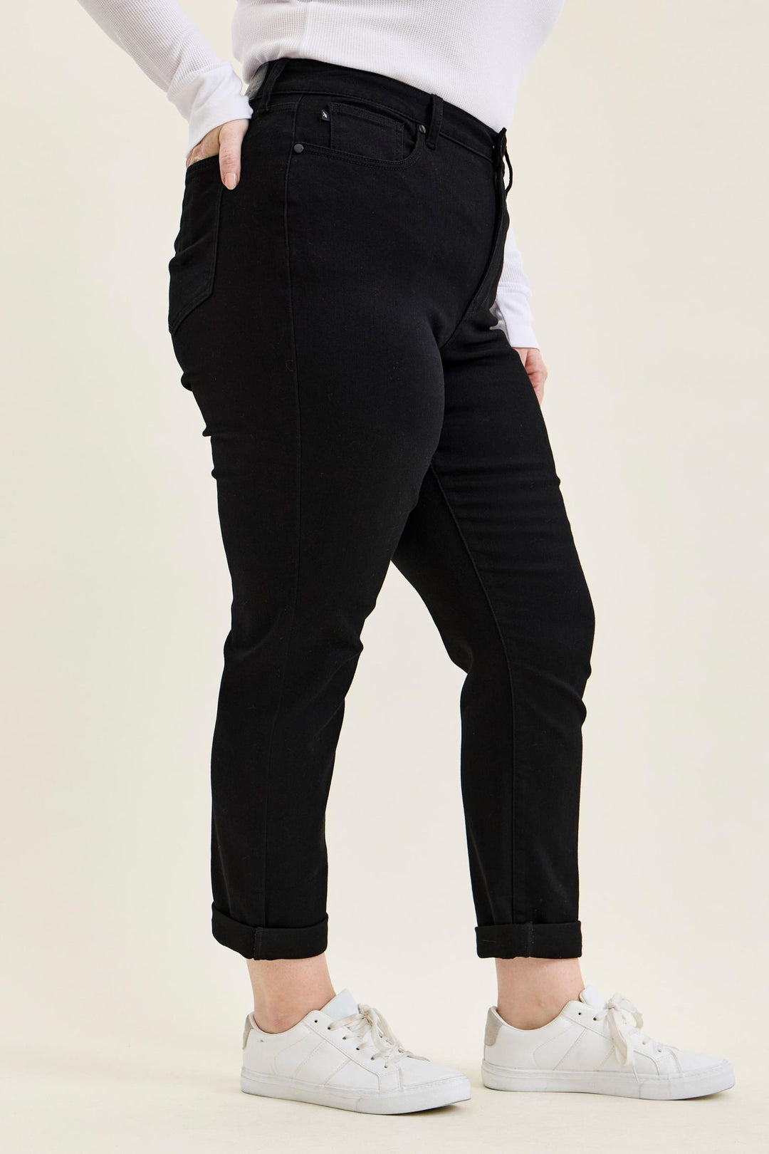 Judy Blue High Waist TARA Girlfriend Black Edit Jeans - Plus