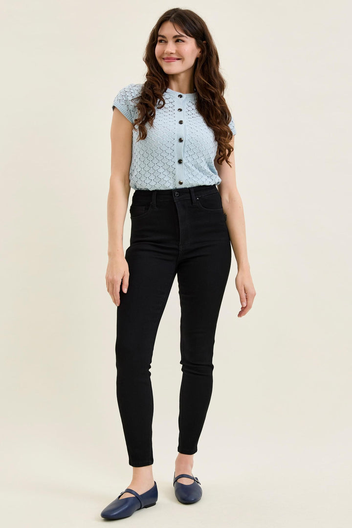Judy Blue High Waist Tummy Control SIENNA Skinny Black Edit Jean