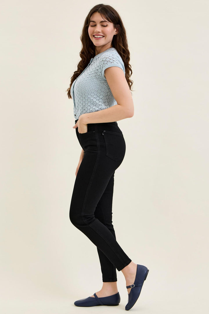 Judy Blue High Waist Tummy Control SIENNA Skinny Black Edit Jean