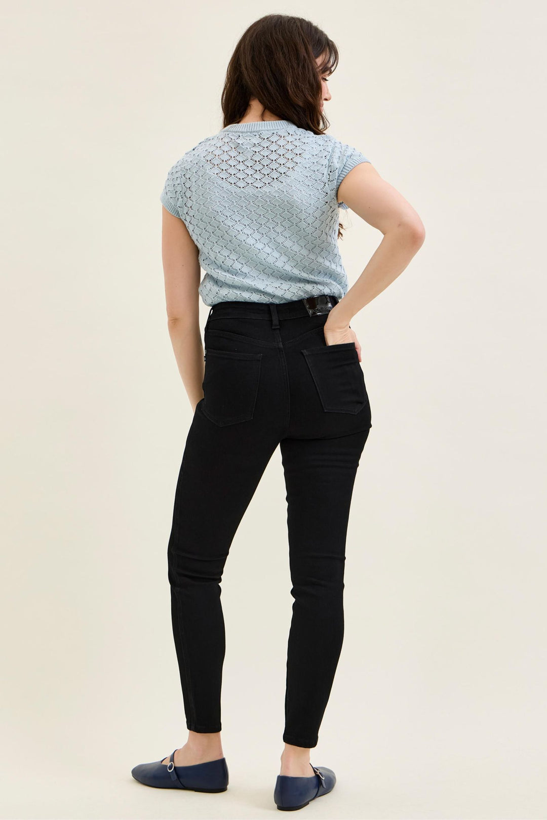 Judy Blue High Waist Tummy Control SIENNA Skinny Black Edit Jean