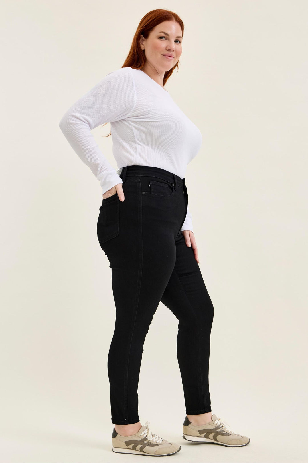 Judy Blue High Waist Tummy Control SIENNA Skinny Black Edit - Plus