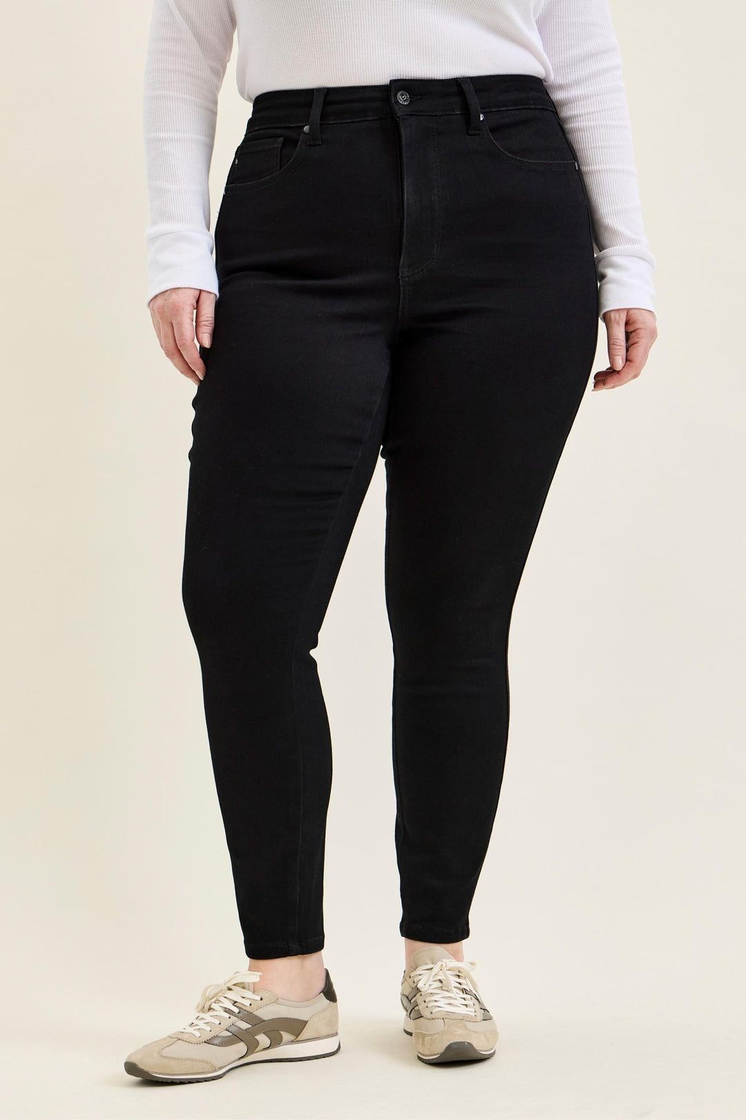 Judy Blue High Waist Tummy Control SIENNA Skinny Black Edit - Plus