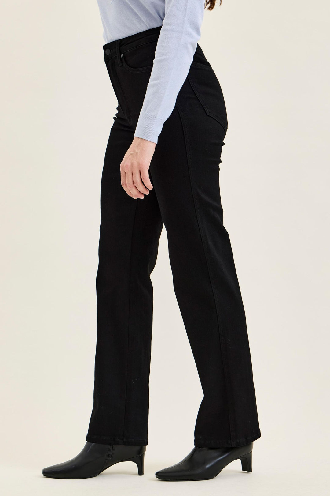 Judy Blue High Waist Tummy Control KIMBERLY Classic Straight Black Edit Jeans