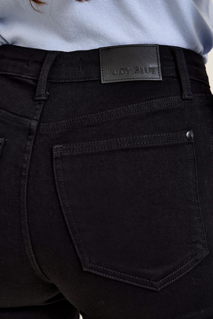Judy Blue High Waist Tummy Control KIMBERLY Classic Straight Black Edit Jeans