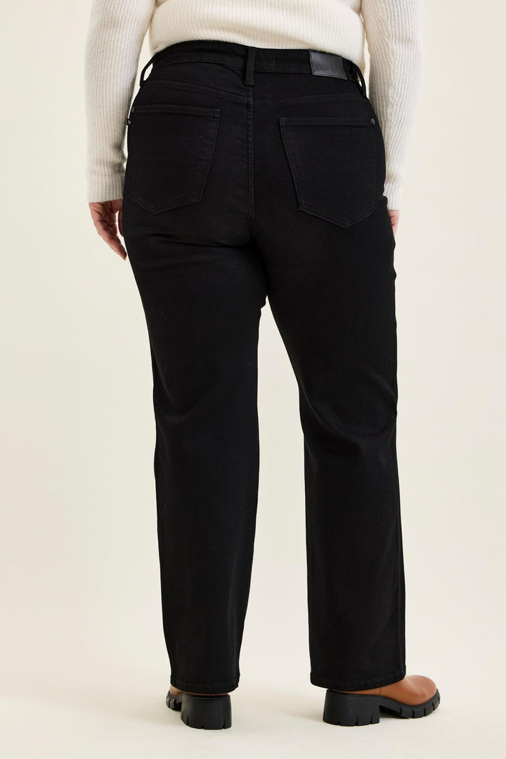 Judy Blue High Waist Tummy Control KIMBERLY Classic Straight Black Edit Jean - Plus