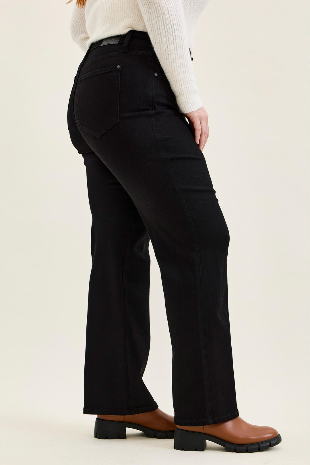 Judy Blue High Waist Tummy Control KIMBERLY Classic Straight Black Edit Jean - Plus
