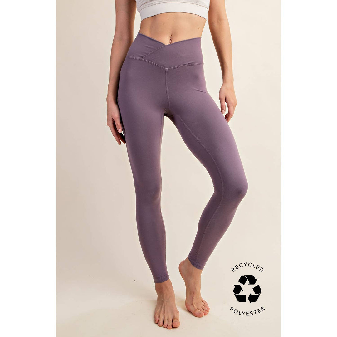 V WAIST FULL LENGTH LEGGINGS - Espresso
