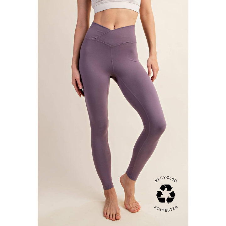 V WAIST FULL LENGTH LEGGINGS - Espresso