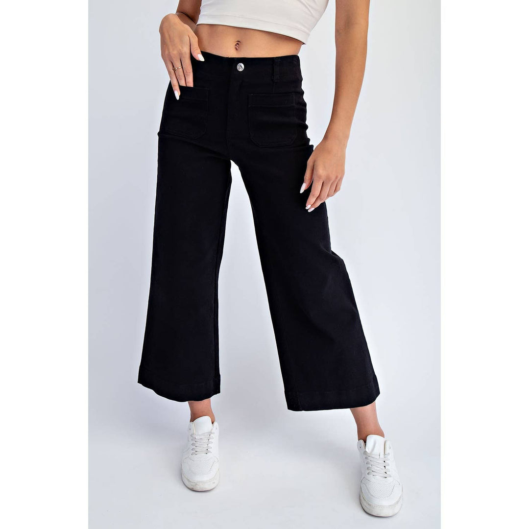 RAE MODE HEAVY COTTON TWILL CROPPED WIDE PANTS - TAUPE