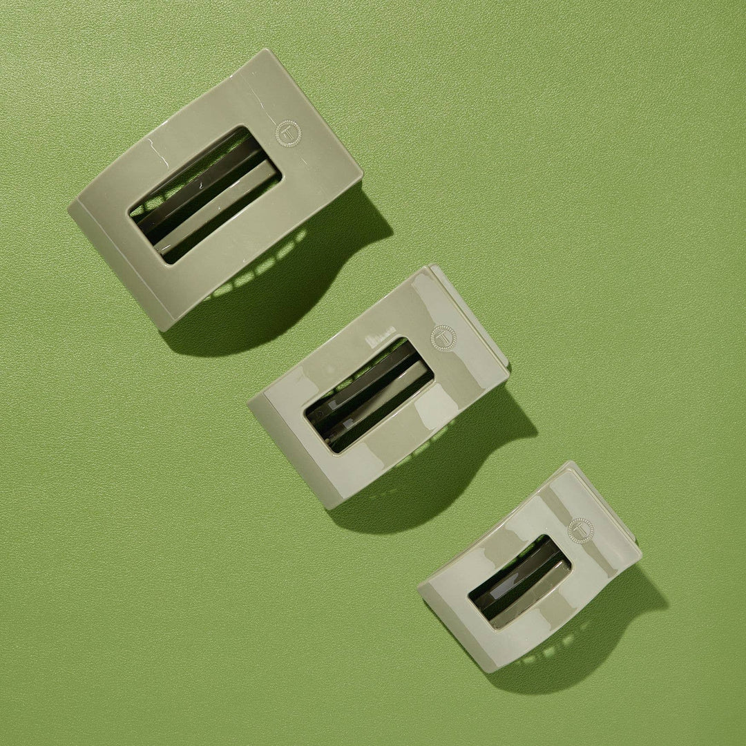 Flat Rectangle Hair Clip | Large | Sage It Ain't So