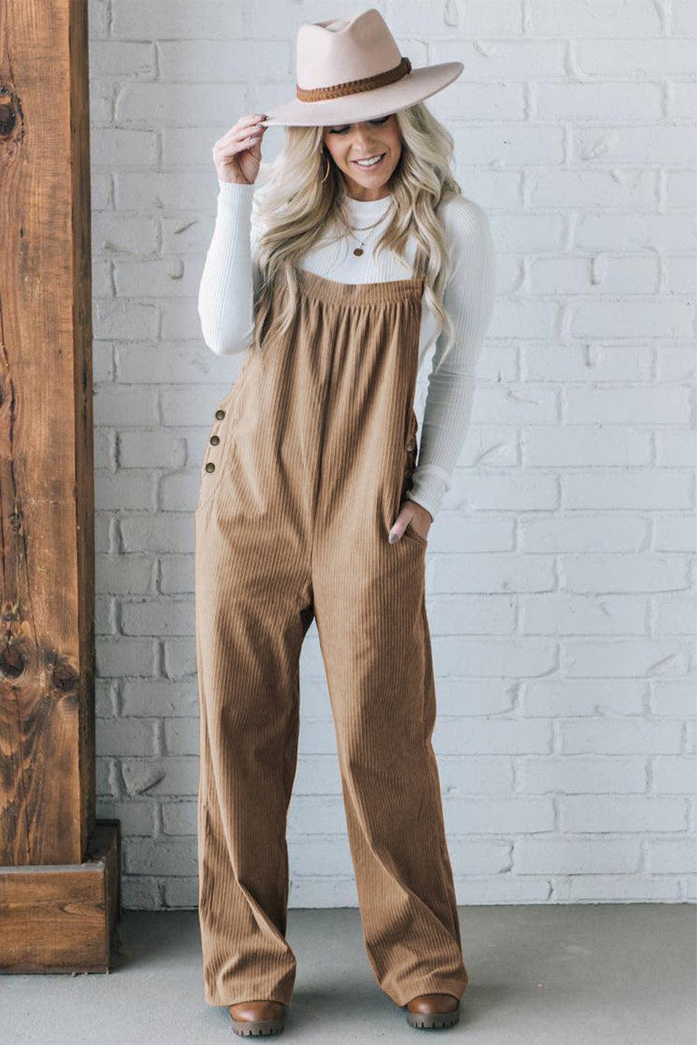 Mocha Corduroy Overalls