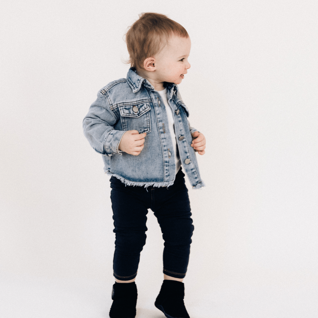 Better Together Raw Hem Denim Jacket - Kids